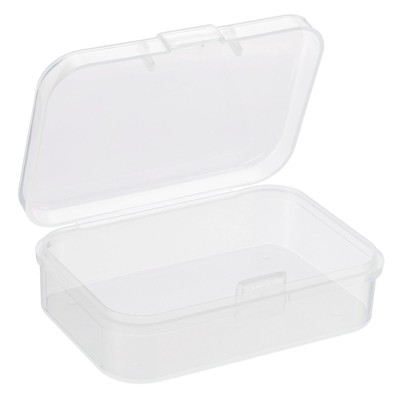 Unique Bargains Plastic Rectangular Storage Case with Hinged Lid 4 Pcs