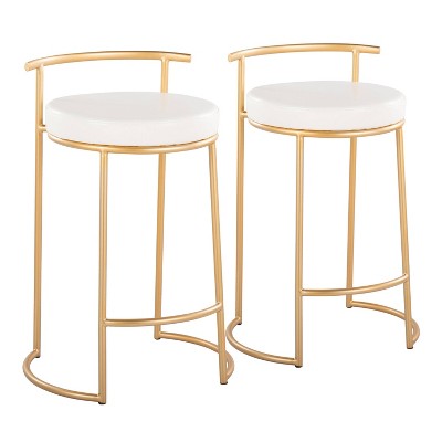Set of 2 Round Fuji Counter Height Barstools - LumiSource