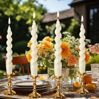 FAAYFIAN 4 Pcs Spiral Taper Candle 7 Inch Twisted Long Wax Dinner Candlestick for Fall Halloween Christmas Holiday Valentines Wedding Birthday