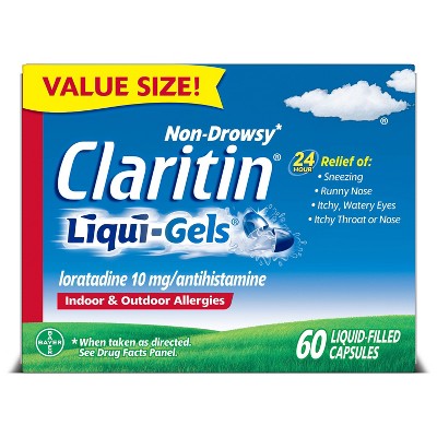 Claritin Allergy Relief 24 Hour Non-Drowsy Loratadine Liquid Gel