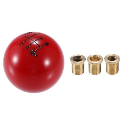 Unique Bargains Car Manual 5 Speed Ball Gear Shift Knob Universal Black with Adapters