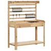 PAGED Potting Bench Table with Metal Sieve Screen, Removable Sink, Additional Hooks and Baskets for Patio, Balcony, Natural - 2 of 4