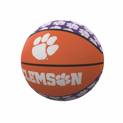 NCAA Clemson Tigers Repeating Logo Mini-Size Rubber Basketball: All Ages Sports Ball