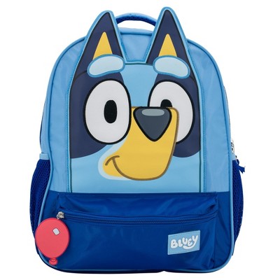 Bluey Kids Backpack, 16 Inch School Bag with 3D Features, Blue