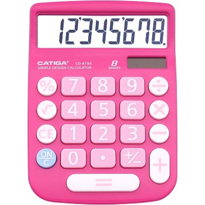 CATIGA 8-Digit & 12-Digit Desktop Calculator, Large LCD, Sensitive Buttons, Dual Solar Power, Standard Function for Office, Home, School