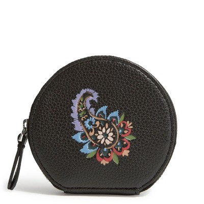 Vera Bradley Women's Outlet Faux Leather Essential Round Zip Pouch