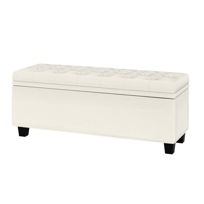 Ottoman Bench with Lift Top, Upholstered Storage Bench with Hinged Lid