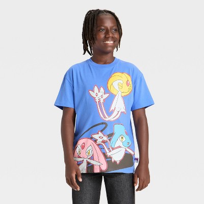 Pokémon Boys' Mythical Lake Guardians Short Sleeve Oversized Graphic T-Shirt - Blue