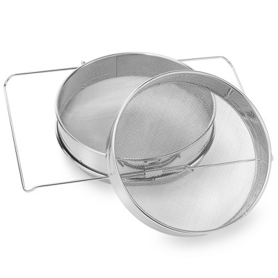Honey Keeper Honey Strainer Double Sieve #304 Stainless Steel with Mesh Filter Screen for Beekeeping