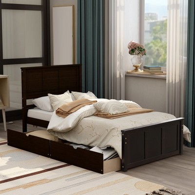 Platform Storage Bed, Twin Size Frame, Twin Daybed And Trundle Frame Set, Daybed And Roll Out Trundle Accommodate