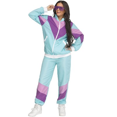Fun World Cool Blue 80's Track Suit Adult Costume