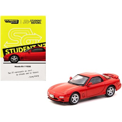 Mazda RX-7 FD3S RHD (Right Hand Drive) Red "Student Driver" "J Collection" Series 1/64 Die Cast Model Car by Tarmac Works