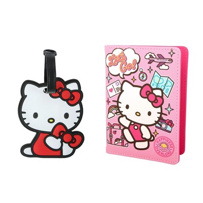 Sanrio Hello Kitty Passport Holder and Luggage Tag Set, Travel Gift Accessories