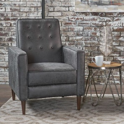 CAVINAS Mid-Century Modern Wingback Chair, Reclining Chair, Armchair with Footrest, Single Sofa Chair, Comfy Reading Chair for Bedroom, Living Room