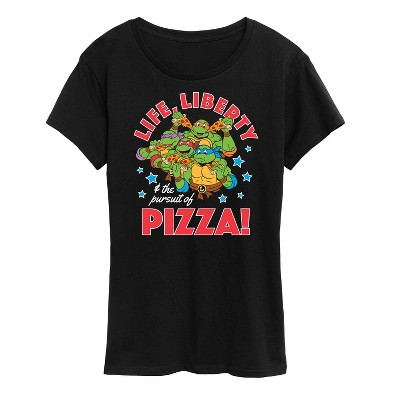 Women's - Teenage Mutant Ninja Turtles - Life Liberty Pursuit Of Pizza Short Sleeve Graphic T-Shirt
