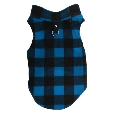 Unique Bargains Dog Cat Warm Vest Plaid Polar Fleece for Winter and Autumn