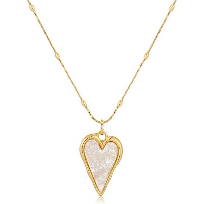 Gold Heart Acrylic Necklace – Dainty Trendy Jewelry for Women