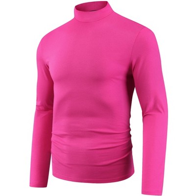 Lars Amadeus Men's Mock Neck Long Sleeves Basic Pullover Turtleneck T-Shirt