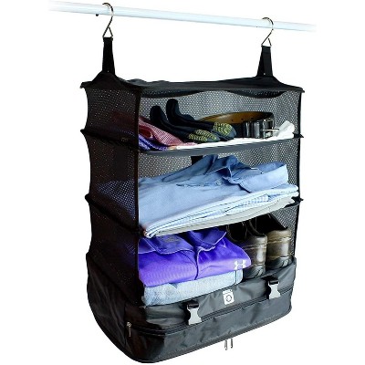 Maison Products Space Saving Travel Luggage Organizer and Packing Cube With Built In Hanging Shelves and Laundry Storage Compartment - Large
