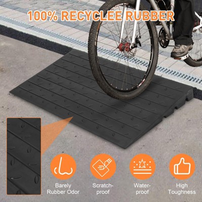 Rubber Curb Ramp, Rise Height Sidewalk Curb Ramp,Driveway Ramp or Forklifts, Trucks, Buses, Cars, Wheelchairs, Bikes
