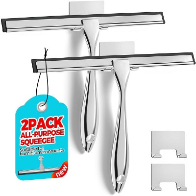 Maison All-Purpose Stainless Steel Shower Squeegee 10inch (2 Pack)