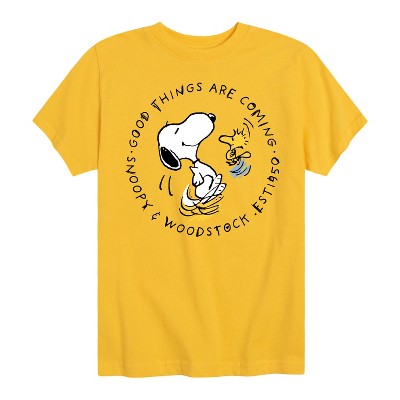 Boys' - Peanuts - Good Things Are Coming Circle Short Sleeve Graphic T-Shirt