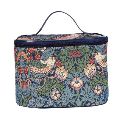 Signare USA William Morris Strawberry Thief Blue Toiletry Vanity Bag