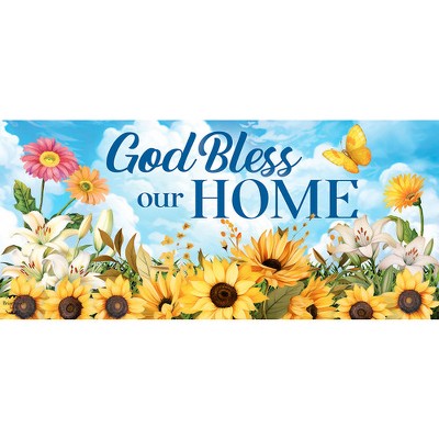 Briarwood Lane Summer God Bless Our Home Mini Mat 22x10 Indoor Outdoor For Summer Doormat