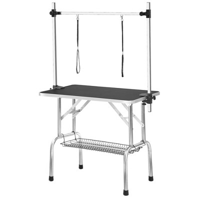 SEVOBAL Pet Grooming Tool Professional Dog Pet Grooming Table Large Adjustable Heavy Duty Portable Arm Noose Mesh Tray, Black, 46.00"*23.60"*30.00"