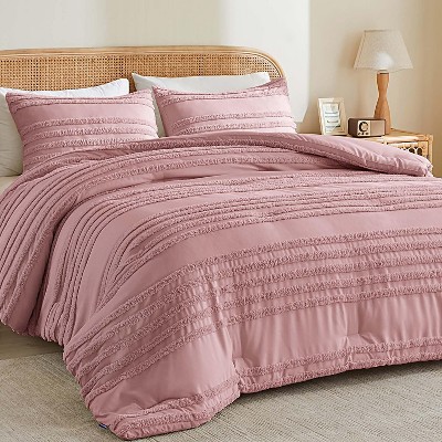 BAGOKIE Tufted Striped Bed Set with Comforter and Pillow Sham