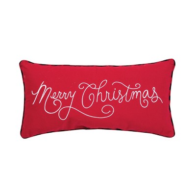 C&F Home Merry Christmas Applique & Embroidered Small/Petite Accent Pillow, 10" x 20"