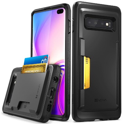 Vena vSkin For Samsung Galaxy S10+ Case Wallet, Slim Credit Card Holder Case Cover Designed, CornerGuard Protection, Black