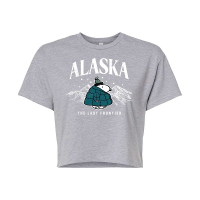 Women's - Peanuts - Alaska Last Frontier Cropped Graphic T-Shirt