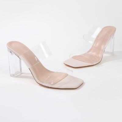 Berness Women's Emmi Clear Block Heel Mules