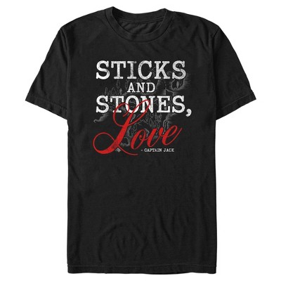 Men's Pirates of the Caribbean: Curse of the Black Pearl Sticks and Stones Love T-Shirt