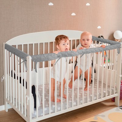Biloban- 3 Pieces Crib Rail Cover, Crib Rail Guard, Reversible Crib Rail Cover, Teething Guard, Crib Wrap Protectors Set of 3