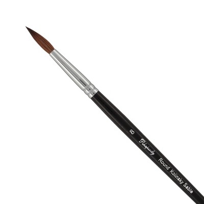 Creative Mark Rhapsody Kolinsky Sable Brushes for Professional Watercolorists - Round  Excellent Spring, Full Belly, Split-Proof Points, Chrome