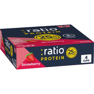 :ratio Protein Strawberry Yogurt - 25g Protein 21.2oz/4pk