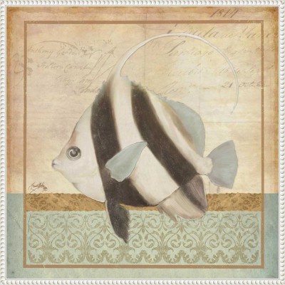 Amanti Art Vintage Fish I by Elizabeth Medley Framed Canvas Wall Art