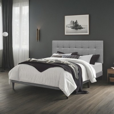 Home Design Evanston Tufted Upholstered Platform Bed, Minimalist Design