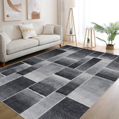 Garvee Large Area Rugs Indoor Machine Washable Runner Rug Modern Geometric Patchwork Carpet Rockwood Collection Rugs for Living Room Bedroom Office