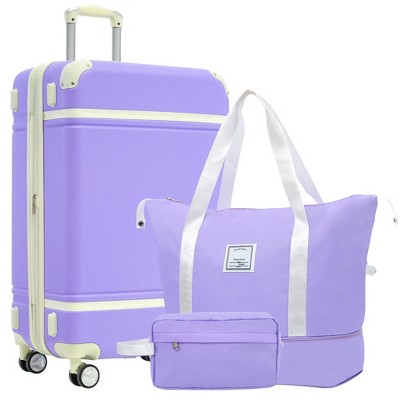 Kumasinova 24/28"Luggage Sets 3 Pcs Suitcases with Spinner Wheels,ABS Hard Case Luggage with TSA Lock,Airline-Approved Durable Luggage