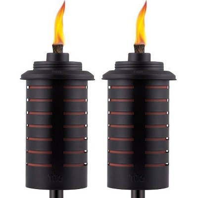 TIKI 2pk Sea Metal Torch: Freestanding Garden Torch with Easy Install & Refillable Canister