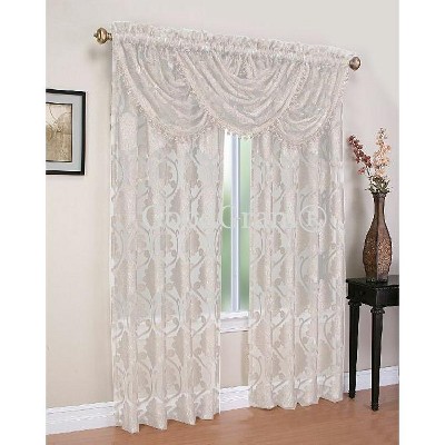 Kate Aurora Organza Sheer Milawi Complete 5 Piece Window Curtain Set