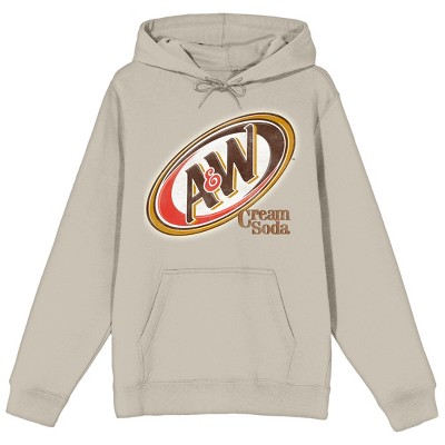 A&W Logo Art Adult Natural Long Sleeve Hooded Sweatshirt