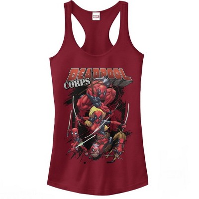 Juniors Womens Marvel Deadpool Corps Racerback Tank Top