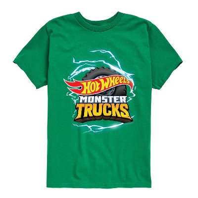 Boys' - Hot Wheels - Monster Trucks Lightning Wheel Logo Short Sleeve Graphic T-Shirt