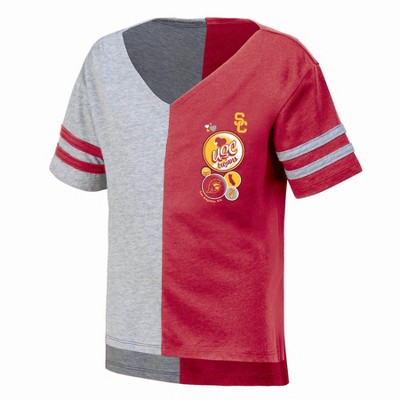 NCAA USC Trojans Girls' Colorblock Patch T-Shirt