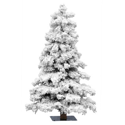 Vickerman Flocked Spruce Alpine Artificial Christmas Tree Unlit
