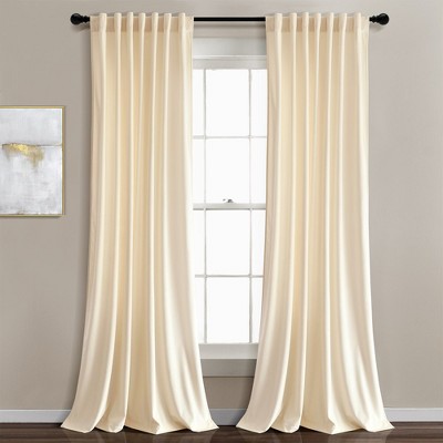 Lush Décor Prima Velvet Solid Light Filtering Back Tab/Rod Pocket Window Curtain Panels Set